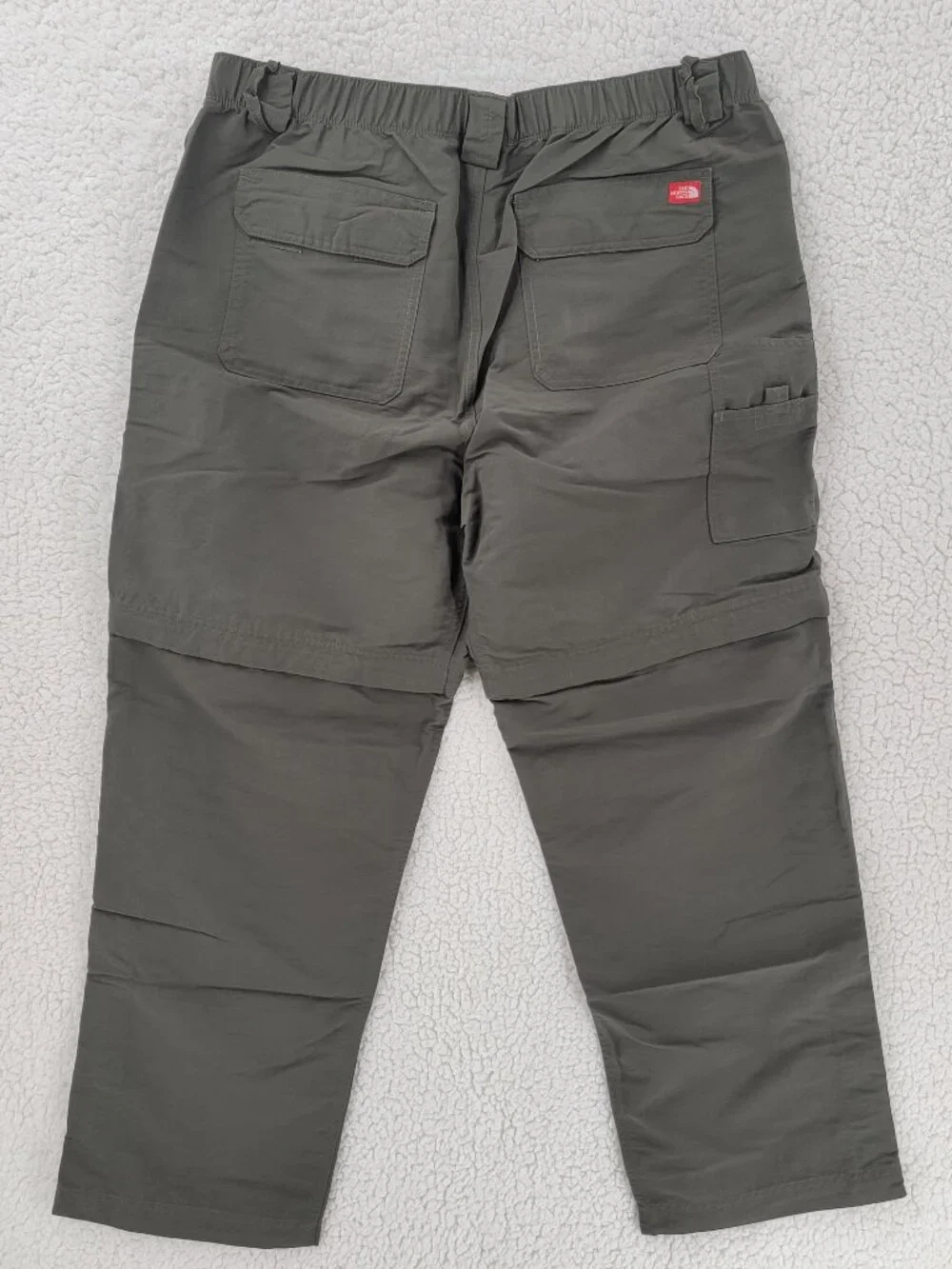 The North Face Men's Large Convertible Zip-Off Hiking Cargo Pants Olive Green